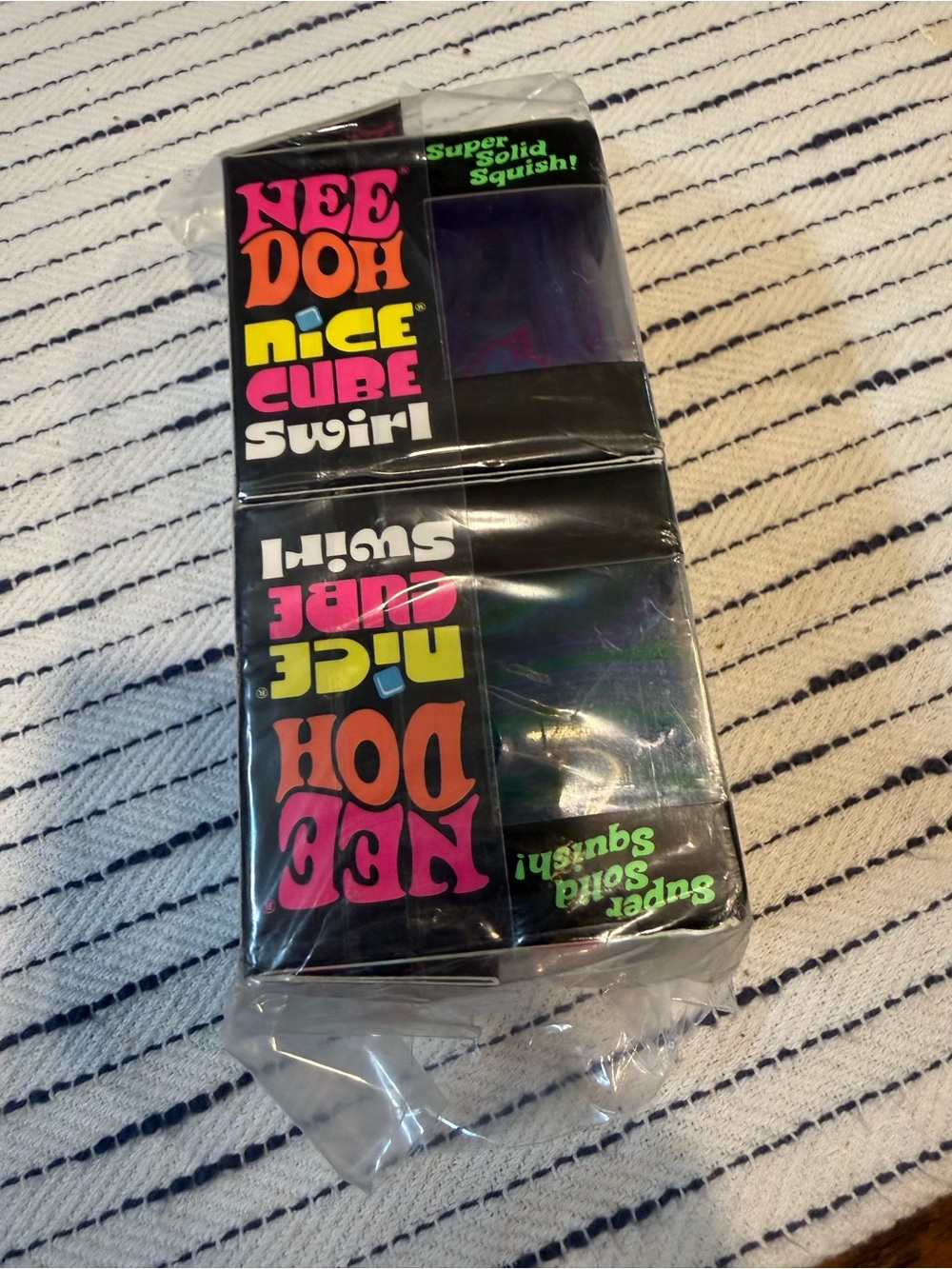 Viral Nee Doh Nice Cube Swirl Stress Toy - Purple/Green Swirl set of 2 NWT